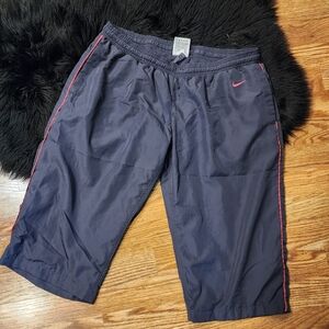 Women's Nike Large Pants Charcoal With Hot Pink Swoosh and Side Stripe